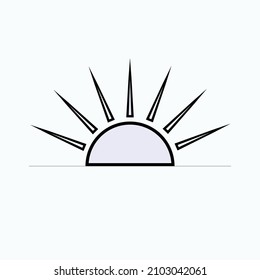 
Icono de ascenso. Simbol de atardecer - Vector.