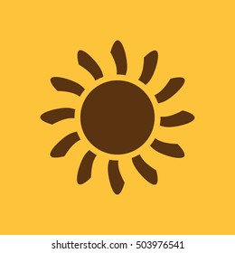 The sunrise icon. Sunrise and sunshine, weather, sun symbol. UI. Web. Logo. Sign. Flat design. App. Stock vector