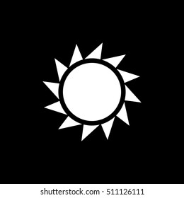 The sunrise icon. Sunrise and sunshine, weather, sun symbol. UI. Web. Logo. Sign. Flat design. App. Stock vector