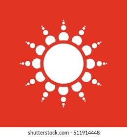 The sunrise icon. Sunrise and sunshine, weather, sun symbol. UI. Web. Logo. Sign. Flat design. App. Stock vector