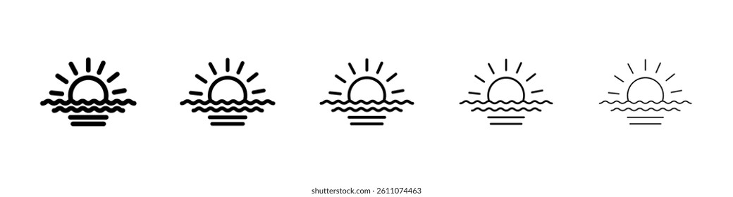 Sunrise icon Symbol mark in Outline style