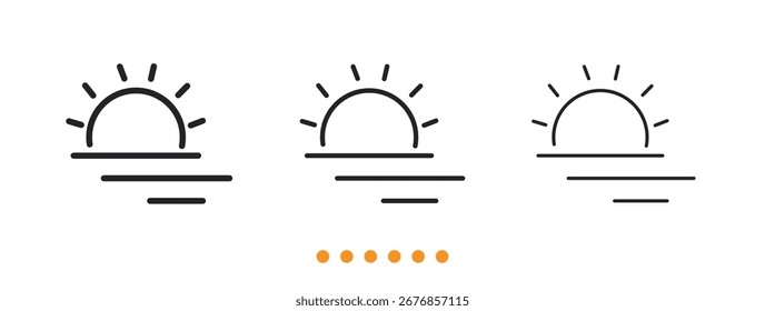 Sunrise icon. Thin line icon vector