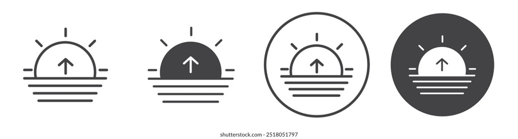 Sunrise icon thin line illustration