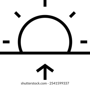 sunrise icon. Thin linear style design isolated on white background
