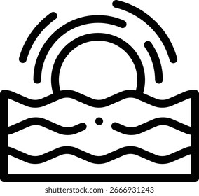 icono de salida del sol. Diseño De Estilo Lineal Delgado Aislado Sobre Fondo Blanco
