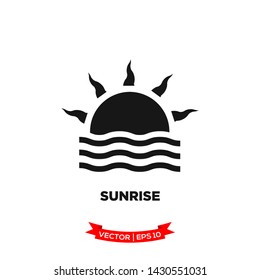 sunrise icon in trendy flat design