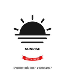 sunrise icon in trendy flat design