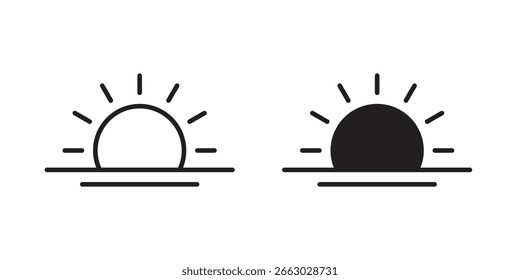 Plantilla de logotipo de elemento de diseño de Vector de icono de salida del sol