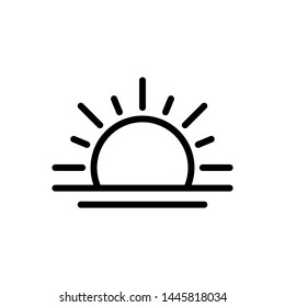 Sunrise icon vector design template, summer symbol