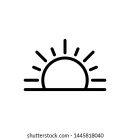 Sunrise icon vector design template, summer symbol