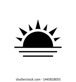 Sunrise icon vector design template, summer symbol