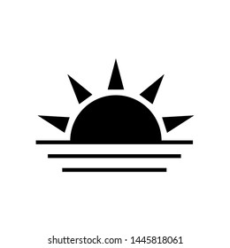 Sunrise icon vector design template, summer symbol