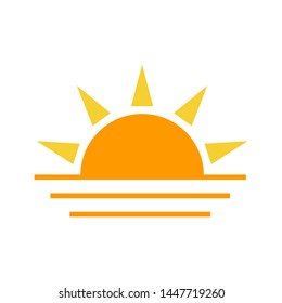 Sunrise icon vector design template, summer symbol