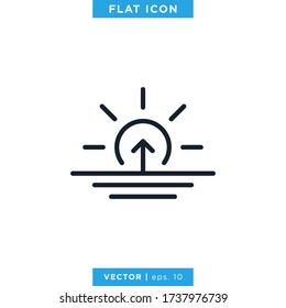 Sunrise icon vector design template. Editable stroke