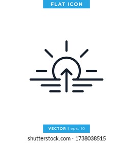 Sunrise icon vector design template. Editable stroke