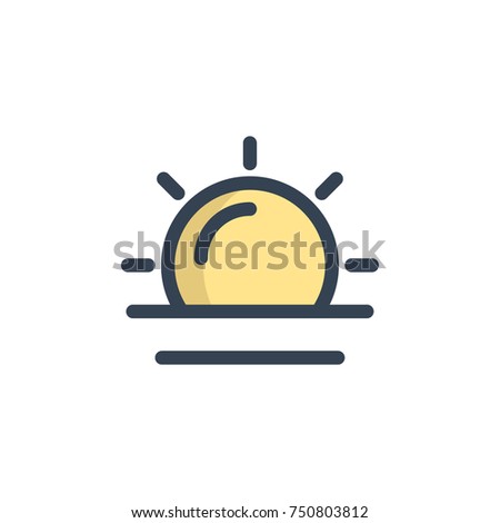 sunrise icon vector. sunrise icon filled outline style design