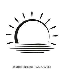 Sunrise Icon. Vector illustration. stock image.