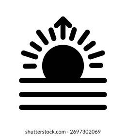 Plantilla de Ilustración vectorial del icono de la salida del sol