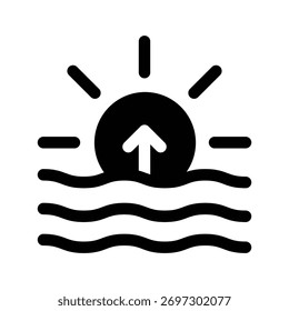 Modelo de ilustração de vetor de ícone de nascer do sol