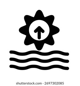 Plantilla de Ilustración vectorial del icono de la salida del sol