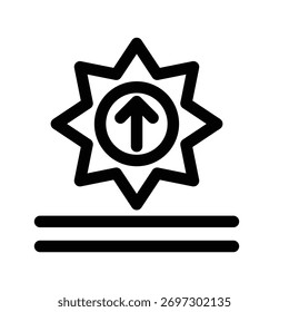 Modelo de ilustração de vetor de ícone de nascer do sol