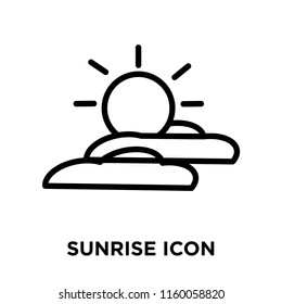 Sunrise icon vector isolated on white background, Sunrise transparent sign , line and outline elements in linear style