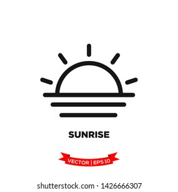 sunrise icon vector logo template, weather icon 