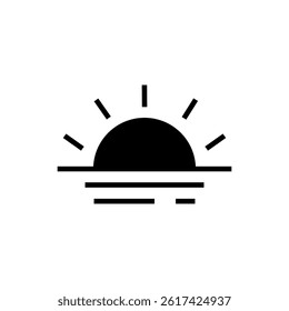 sunrise icon vector on white background