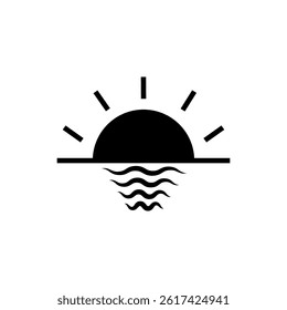 sunrise icon vector on white background