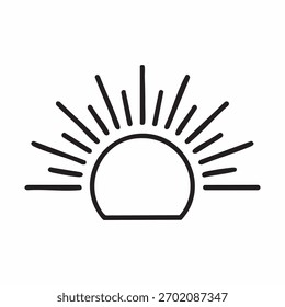Sunrise icon vector on white background
