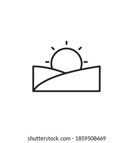sunrise icon vector outline style design. weather line icon. isolated on white background