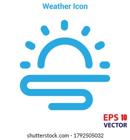 Sunrise icon vector. Simple flat symbol. Weather icon concept. Eps10 vector illustration.