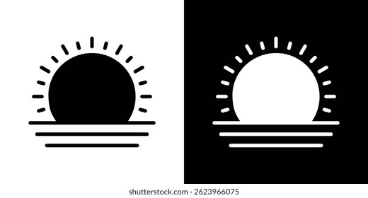 Sunrise icon vector, solid logo illustration, pictogram
