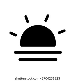 Ilustración de diseño de símbolo de Vector de icono de salida del sol