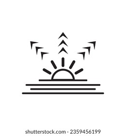 diseño del logotipo de la ilustración de la plantilla del vector del icono de salida del sol
