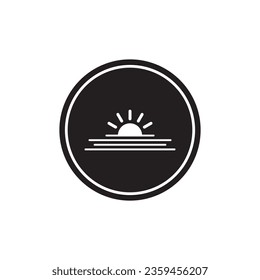diseño del logotipo de la ilustración de la plantilla del vector del icono de salida del sol