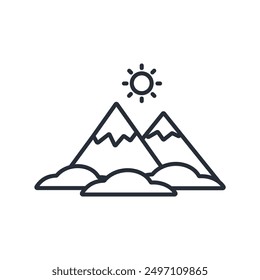 Sonnenaufgang-Symbol. vector.Editable stroke.linear style Zeichen zur Verwendung Web-Design, logo.Symbol-Illustration.