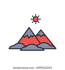 sunrise icon. vector.Editable stroke.linear style sign for use web design,logo.Symbol illustration.
