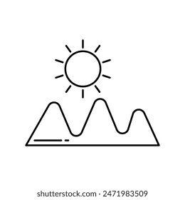 Sonnenaufgang-Symbol mit weißem Hintergrund Vektorgrafik Stock Illustration