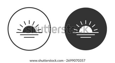 Sunrise icons collection. Filled flat icons