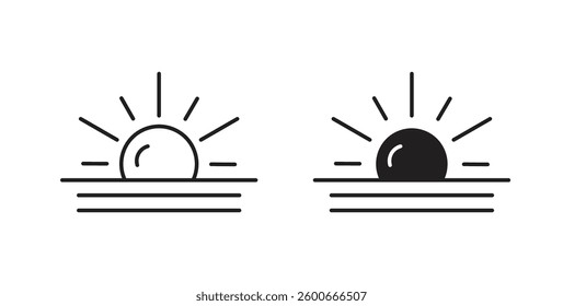 Sunrise icons graphics set vectors