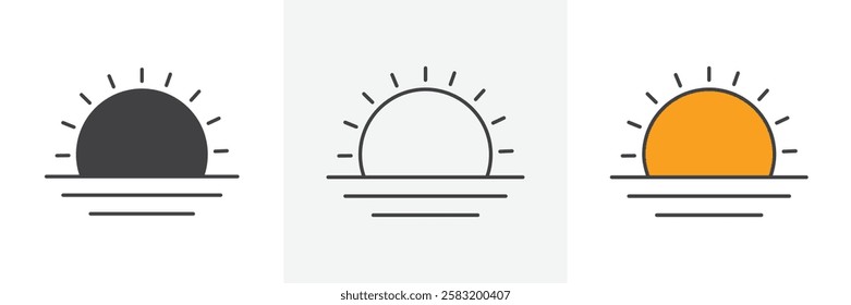 Sunrise icons pack for website designs
