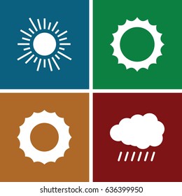 Sunrise icons set. set of 4 sunrise filled icons such as
