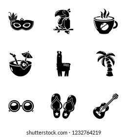 Sunrise icons set. Simple set of 9 sunrise vector icons for web isolated on white background