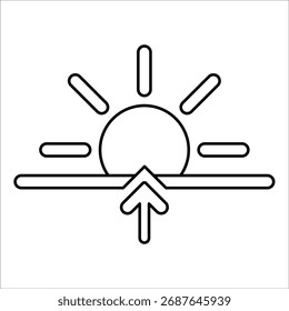 sunrise icons. simple line vector