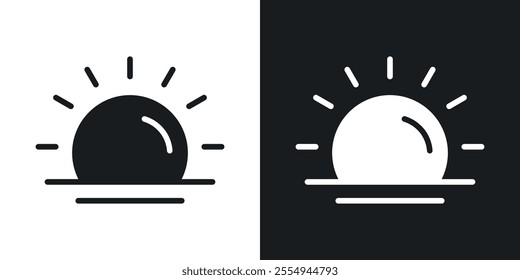Sunrise icons in solid black and white colors