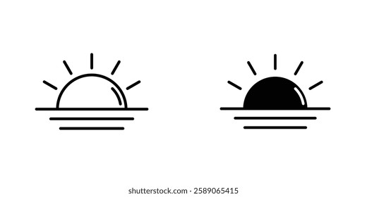 Sunrise icons thin line illustrations designs