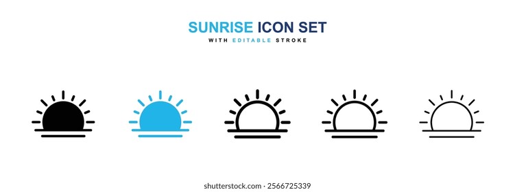 Sunrise icons vector collection pack.