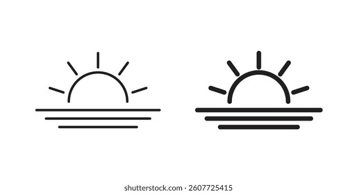 Sunrise icons vectors graphic designs