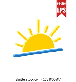 Sunrise isometric icon.Vector illustration.